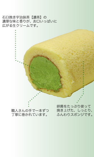 濃茶ロールケーキアウトライン